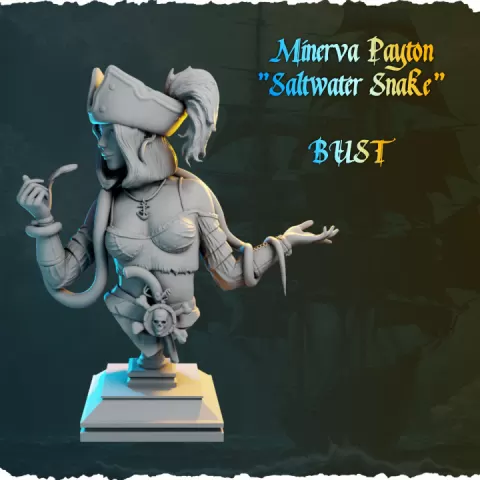 Minerva Payton BUST from Ladies of the Sea (Pirates) by Black Bird Miniatures