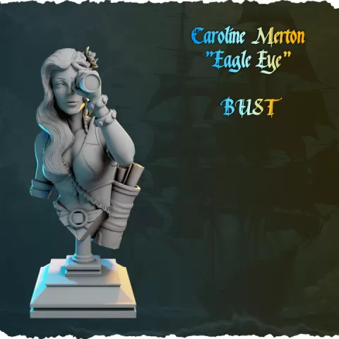 Caroline Merton BUST from Ladies of the Sea (Pirates) by Black Bird Miniatures