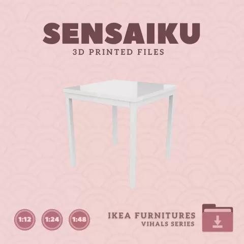 Miniature Replica 05. VIHALS Table 29 In for Miniature Dollhouse - IKEA - 3D Print Instant Download