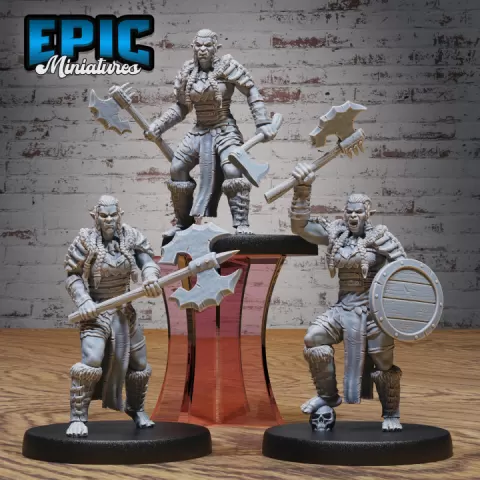 Half-Orc Marauder Female Set / Green Skin Warrior / Rogue Army / Ruthless Trickster / Evil Criminal Villager / Robber Clan by Epic-Miniatures