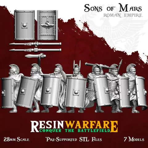 Praetorians with Cloaks - Sons of Mars, Roman Empire by ResinWarfare
