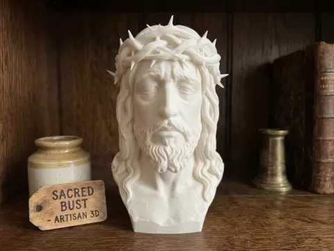 Jesus Christ Bust with Crown of Thorns