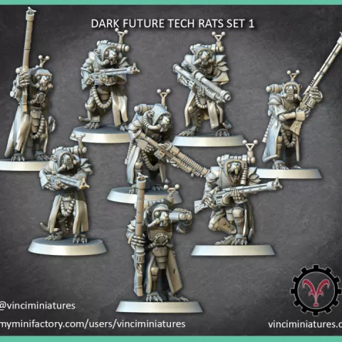 DARK FUTURE TECH RATS SET 1 by vinciminiatures