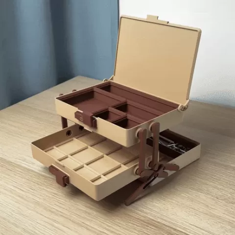 Tilt Box Organizer | Gridfinity 4x3 | Slide Lock