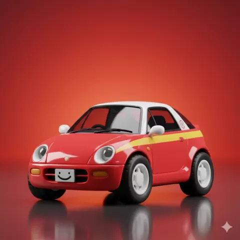 cute car figurine STL Clean Shape classic car STL automobile 3D Model STL File 3D printable car for Smooth Printing
