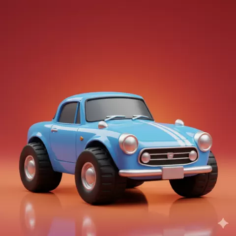cartoon car STL Unique car figurine STL automobile 3D Model STL File stylized car STL for Makers and Hobbyists