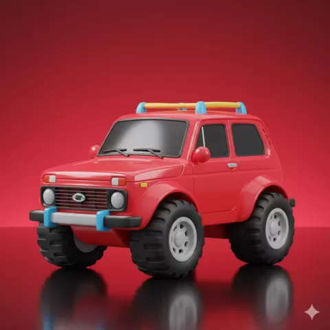 stylized car STL Maker Style cute car figurine STL automobile 3D Printable STL File vintage car STL Ready for Your 3D Printer