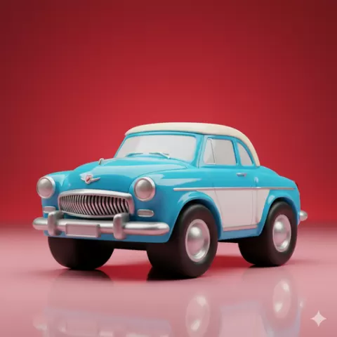 cute car figurine STL Clean Shape toy car STL automobile 3D Printable STL Model mini car STL Ready for Easy 3D Printing