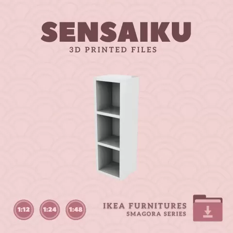 Miniature Replica SMAGORA Shelf Unit for Miniature Dollhouse - IKEA - 3D Print Instant Download