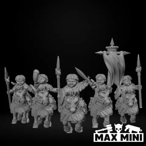 Halfling Mounted Squires by Max Mini