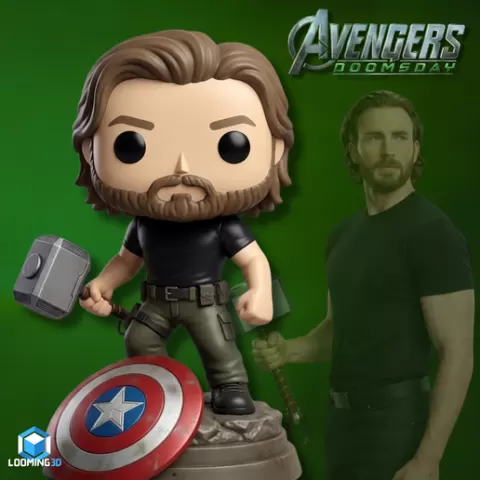 Captain America (Steve Rogers) with Mjolnir – Avengers: Doomsday | Funko Style 3D Print STL