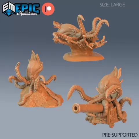 Killer Octopus Set / Tentacle Beast / Underwater Animal / Water Monster / Sea Creature / Ocean Encounter by Epic-Miniatures