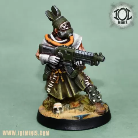 Jo-zep, Nuclear Cultist with autorifle by Imitation of Life Miniatures