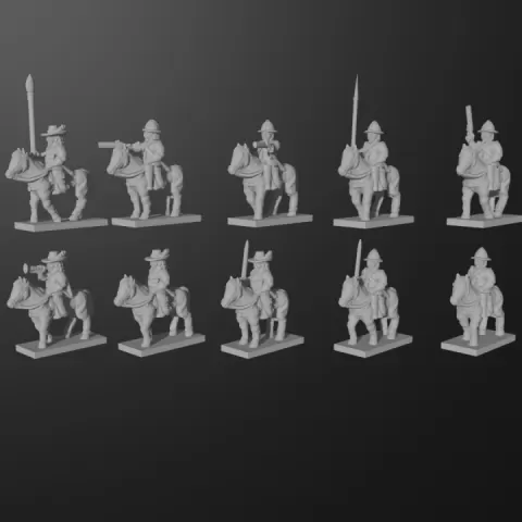 6-15mm 17th Century Pike & Shotte Cavalry/Harquebusiers (TYW/ECW) & Blender File P&S-3 by Turner Miniatures