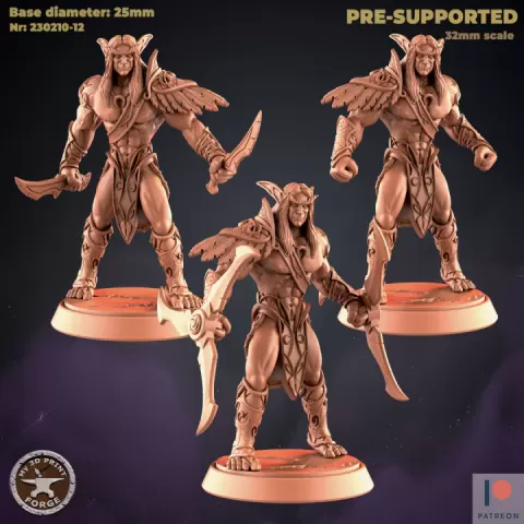Night Elves Sentinels three models by My3DPrintForge