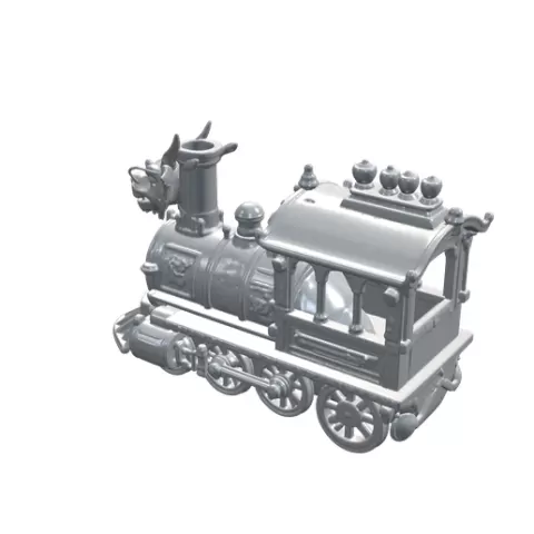Steampunk Fantasy Locomotive Dragon Head Smokestack Ornate Finials STL 3D No-11