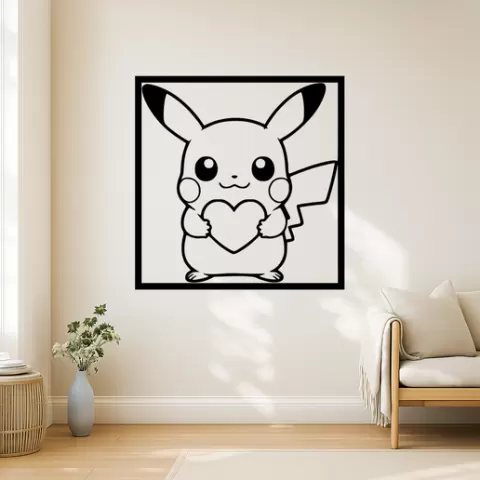 Pikachu Pikachu With Thunderbolt Wall Art Framed