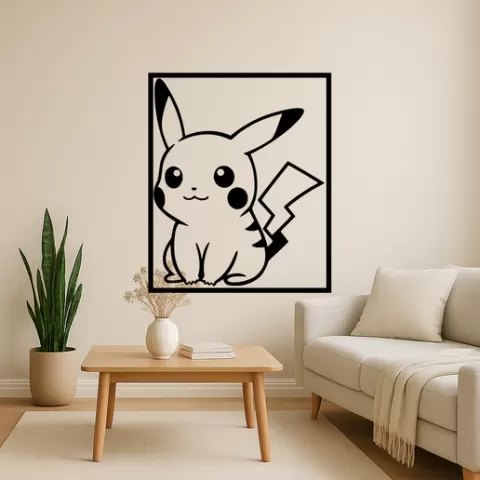 Pikachu Pikachu With Tail Wall Art Framed