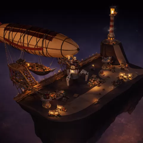 Steampunk Airship Dock