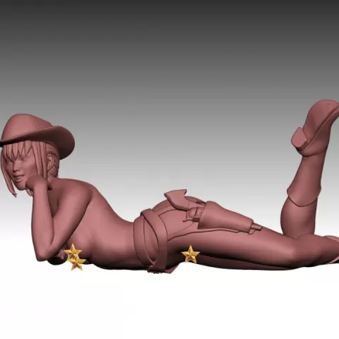 Agnes the cowgirl erotic miniature 32 & 75 mm by PrintPleasure