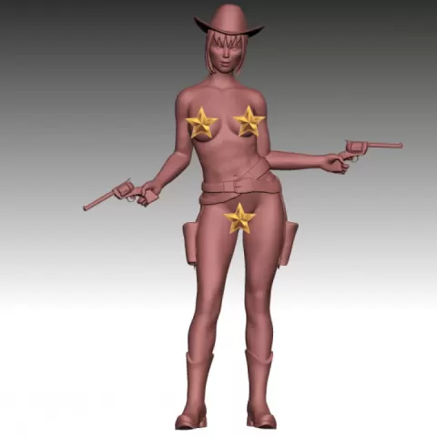 Agnes the cowgirl erotic miniature 32 & 75 mm by PrintPleasure