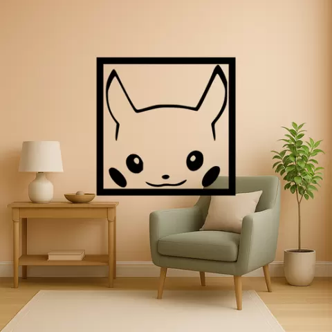 Pikachu Pikachu With Cheeks Puffed Wall Art Framed
