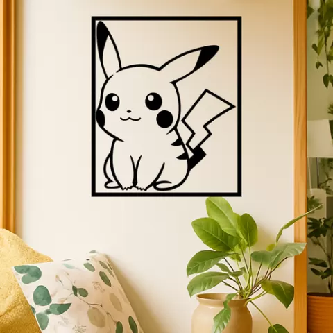 Pikachu Pikachu With Cheeks Puffed Wall Art Framed