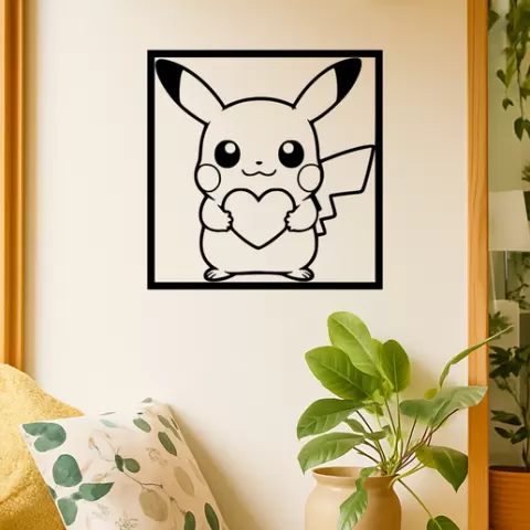 Pikachu Pikachu With Cheeks Puffed Wall Art Framed