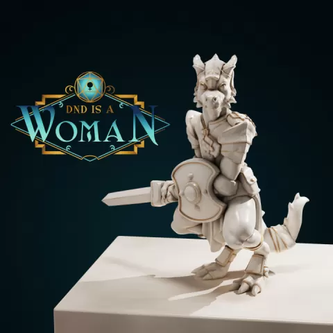Kobold Fighter - Zibai - 28/32mm and 75mm by DnD is a Woman