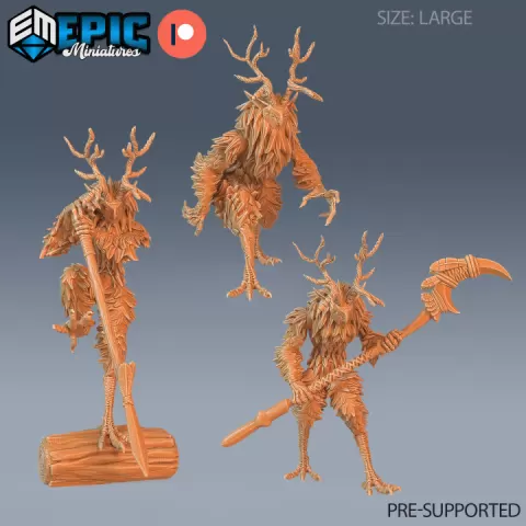 Were-Owl Set / Owl Humanoid Hybrid / Wrowl / Wild Animal / Bird Tribe / Shapechanger Encounter by Epic-Miniatures