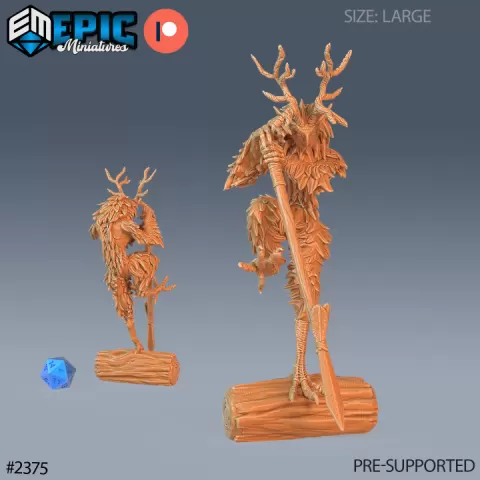Were-Owl Spear / Owl Humanoid Hybrid / Wrowl / Wild Animal / Bird Tribe / Shapechanger Encounter by Epic-Miniatures