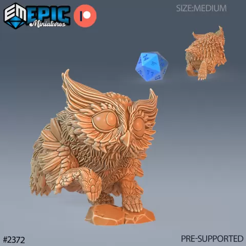 Owlbear Baby Walking / Owl Bear Hybrid / Wild Animal Beast / Forest Encounter by Epic-Miniatures