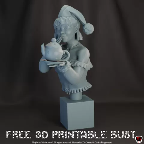 Xmas Tea Party; Luna's Bust | FREE Christmas Girl by Mojibake Collectibles