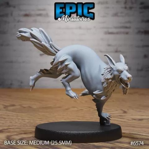 Blink Dog Rush / Magic Power Hound / War Animal / Wizard Servant / Teleport Creature / Canine Beast / Dogfolk Monster / Magical Encounter by Epic-Miniatures