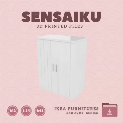 Miniature Replica SKRUVBY Cabinet 35 3_8 In V2 for Miniature Dollhouse - IKEA - 3D Print Instant Dow