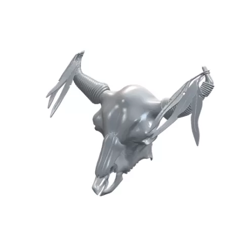 Tribal Warrior Bull Skull with Arrows and Rope Ornaments STL 3D CNC No 9