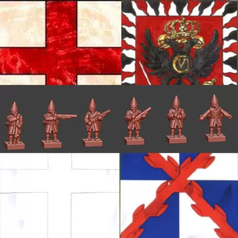 6mm WSS War of Spanish Succession Grenadiers with mitra cap by MC Miniatures