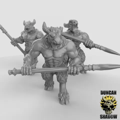 Beastmen with Spears (Pre Supported) by Duncan Shadow