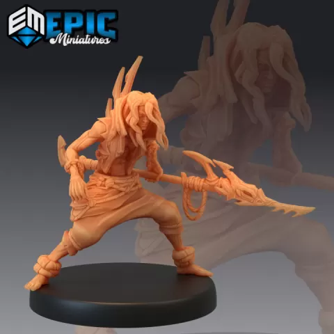 Marine Warrior Spear / Legendary Sea Fisher / Ocean Water Hunter by Epic-Miniatures