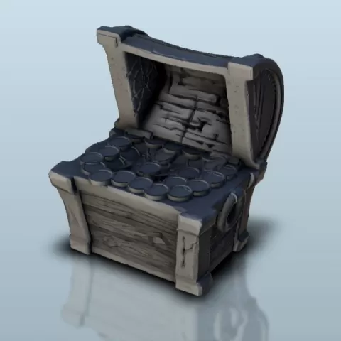 Opened chest - Age of Sigmar Bolt Action Flames of War scenery terrain wargame Modern by Hartolia Miniatures