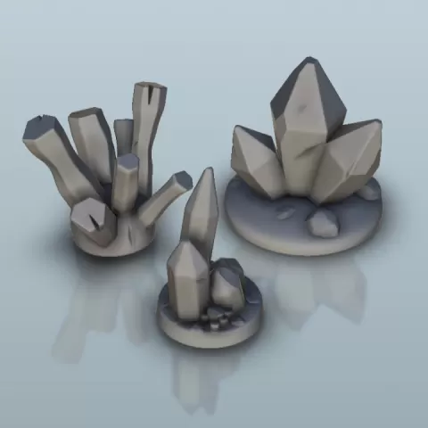 Set of crystals - Age of Sigmar Bolt Action Flames of War scenery terrain wargame Modern by Hartolia Miniatures