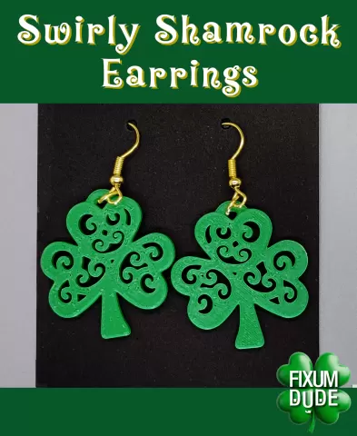 Swirly Shamrock Earrings