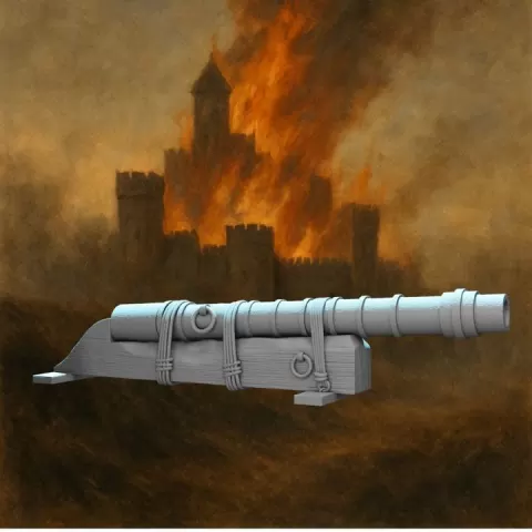 Medieval Bombard Cannon – 28mm/32mm STL | Siege Weapon Terrain | Wargaming & TTRPG by Northern Crusades Miniatures
