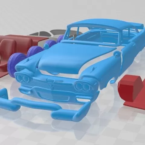Plymouth Fury Christine 1958 – STL Car Model with Multiple Separate Parts