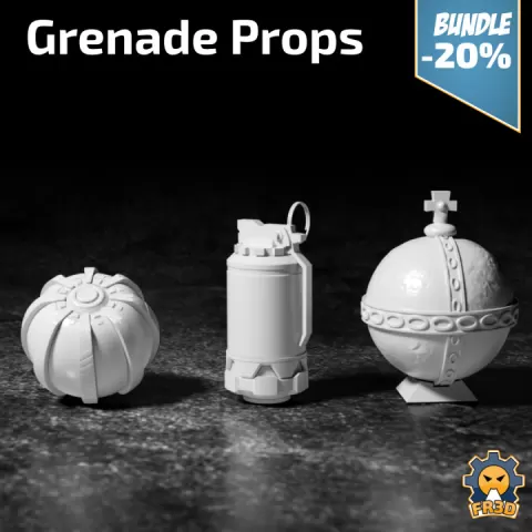 Prop Grenades Bundle by Fr3D @ The3DPrinting
