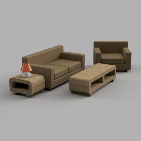 Living Room Furniture, Dollhouse/Toy Set by Shawn Michael Rains