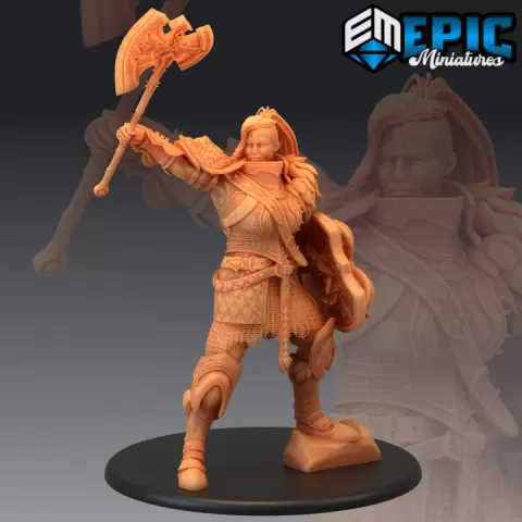 Fire Giantess Triumphant / Female Armored Warrior / Lady Giant Knight by Epic-Miniatures