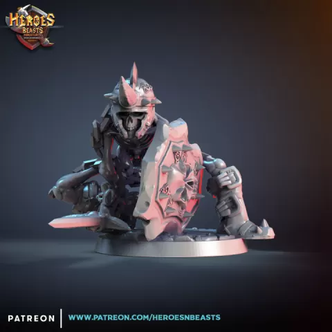 Skeleton warrior - crouched by Heroes and Beasts