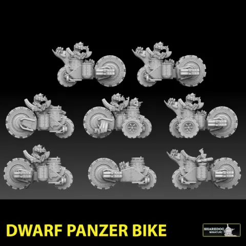 Dwarf Panzer Bike by Sharedog Miniatures