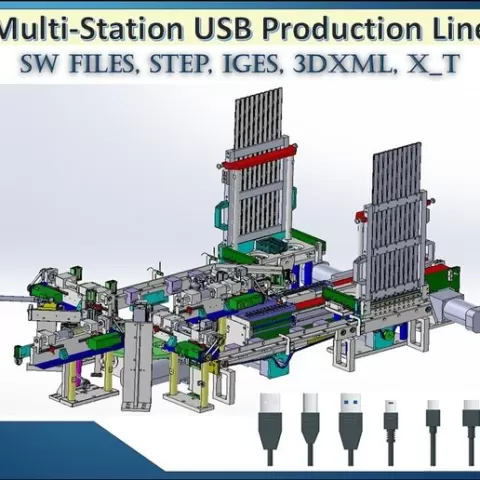Automatic USB Assembly Machine 3D CAD Model